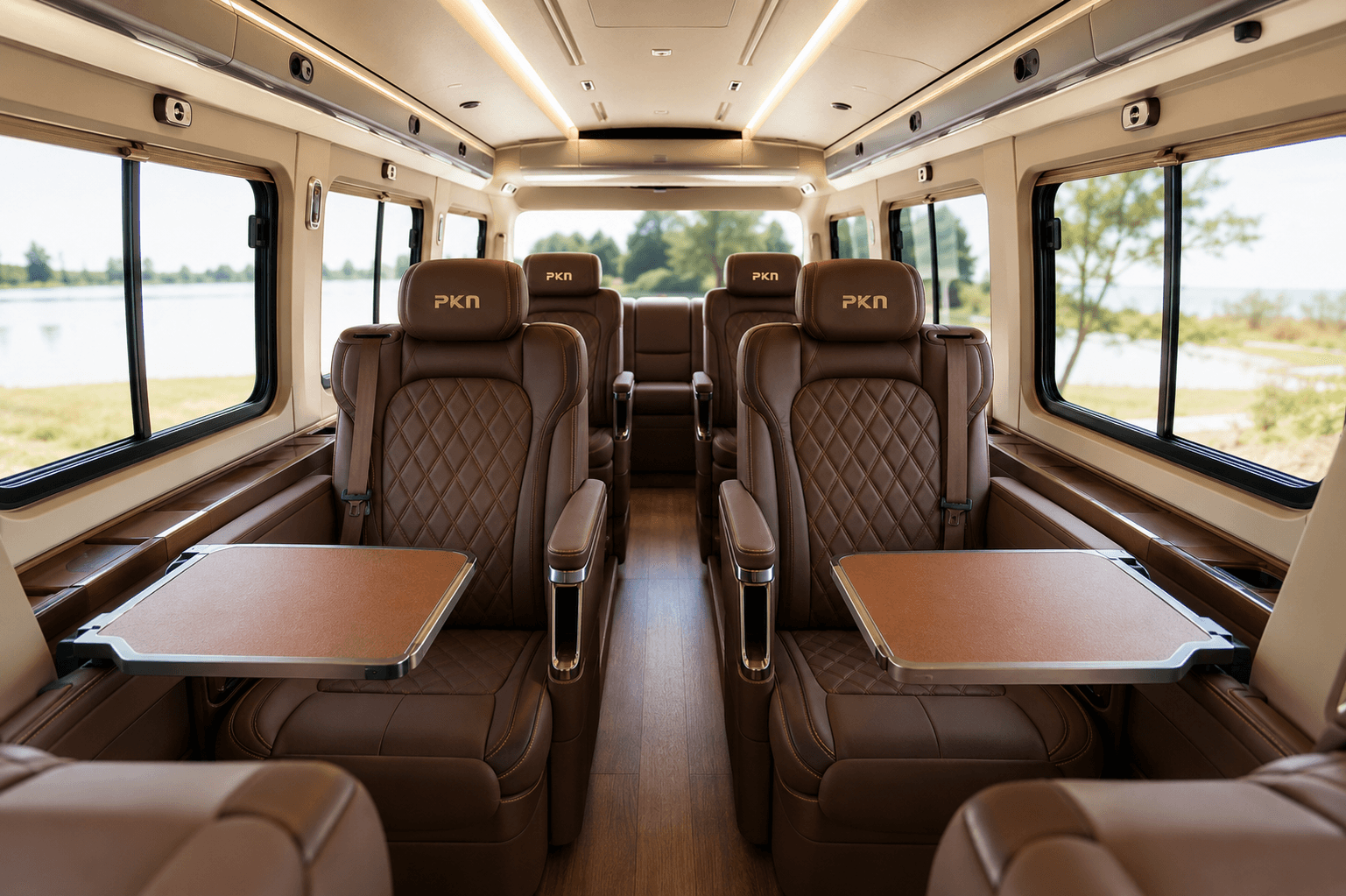 Maharaja luxury cabin with cream recliner seats